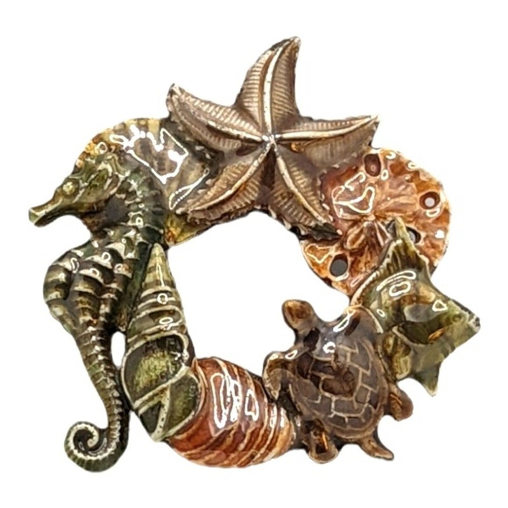 Seascape wreath pin
